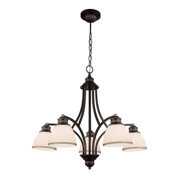 Kroonluchter aan kabel CLAIR 5xE27/60W/230V Ø 65 cm bronskleurig