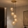 Kroonluchter aan kabel CRISTAL 5xE14/15W/230V messing/rookbeige