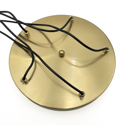 Kroonluchter aan kabel CRISTAL 5xE14/15W/230V messing/rookbeige