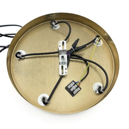 Kroonluchter aan kabel CRISTAL 5xE14/15W/230V messing/rookbeige