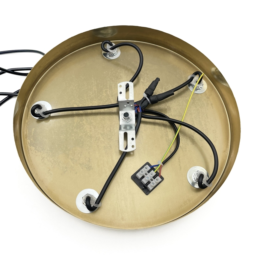 Kroonluchter aan kabel CRISTAL 5xE14/15W/230V messing/rookbeige