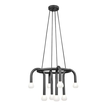 Kroonluchter aan kabel DELORI 8xG9/28W/230V zwart