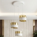 Kroonluchter aan kabel LUX 3xE27/15W/230V wit/goud