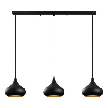 Kroonluchter aan kabel MUBA 3xE27/40W/230V zwart