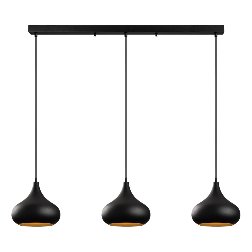Kroonluchter aan kabel MUBA 3xE27/40W/230V zwart