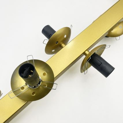 Kroonluchter aan kabel SOLARI 10xE14/15W/230V goud/rookzwart