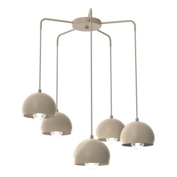 Kroonluchter aan kabel SOOL 5xE27/15W/230V beige