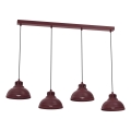 Kroonluchter aan kabel SVEN 4xE27/15W/230V bordeaux