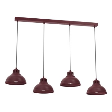Kroonluchter aan kabel SVEN 4xE27/15W/230V bordeaux