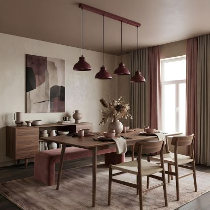 Kroonluchter aan kabel SVEN 4xE27/15W/230V bordeaux