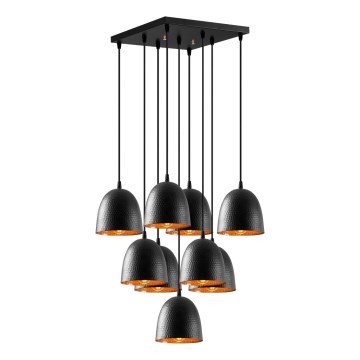 Kroonluchter aan kabel TATTOO 9xE27/40W/230V zwart
