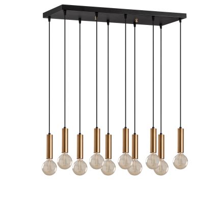 Kroonluchter aan kabel TEMPO 10xE27/40W/230V goudkleurig