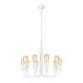 Kroonluchter aan ketting 10xE27/60W/230V wit