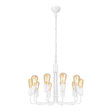 Kroonluchter aan ketting 10xE27/60W/230V wit