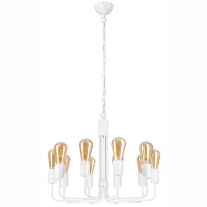 Kroonluchter aan ketting 10xE27/60W/230V wit