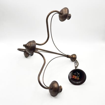 Kroonluchter aan ketting ANTON 3xE14/15W/230V bronskleurig