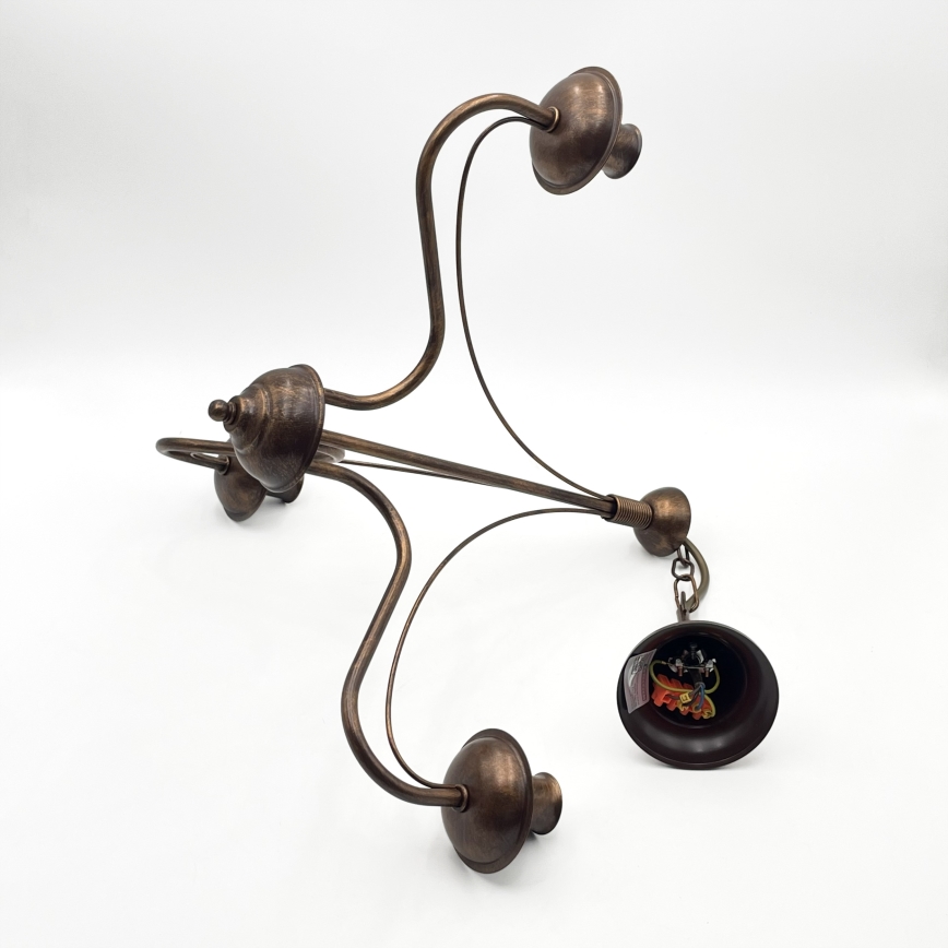 Kroonluchter aan ketting ANTON 3xE14/15W/230V bronskleurig