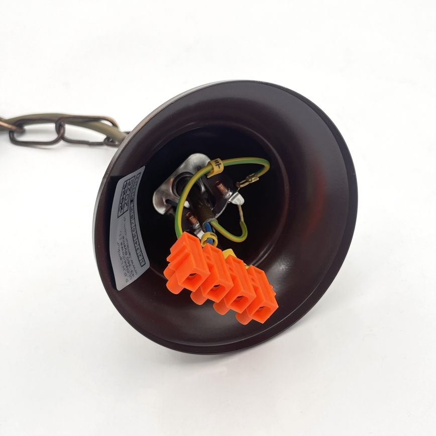 Kroonluchter aan ketting ANTON 3xE14/15W/230V bronskleurig