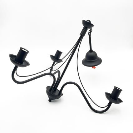 Kroonluchter aan ketting ANTON 3xE14/15W/230V zwart