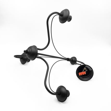 Kroonluchter aan ketting ANTON 3xE14/15W/230V zwart