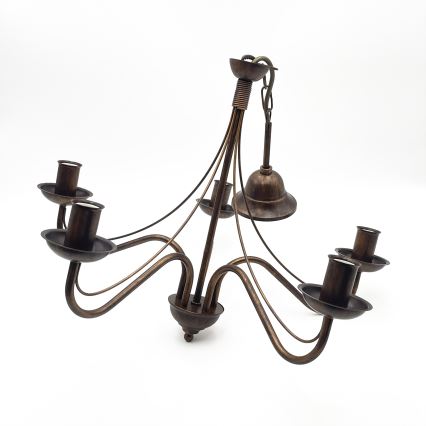 Kroonluchter aan ketting ANTON 5xE14/15W/230V brons