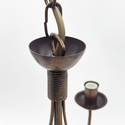 Kroonluchter aan ketting ANTON 5xE14/15W/230V brons