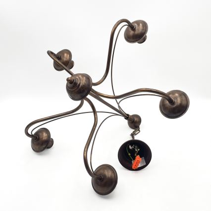 Kroonluchter aan ketting ANTON 5xE14/15W/230V bronskleurig