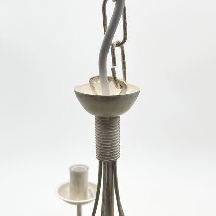Kroonluchter aan ketting ANTON 5xE14/60W/230V witte patina