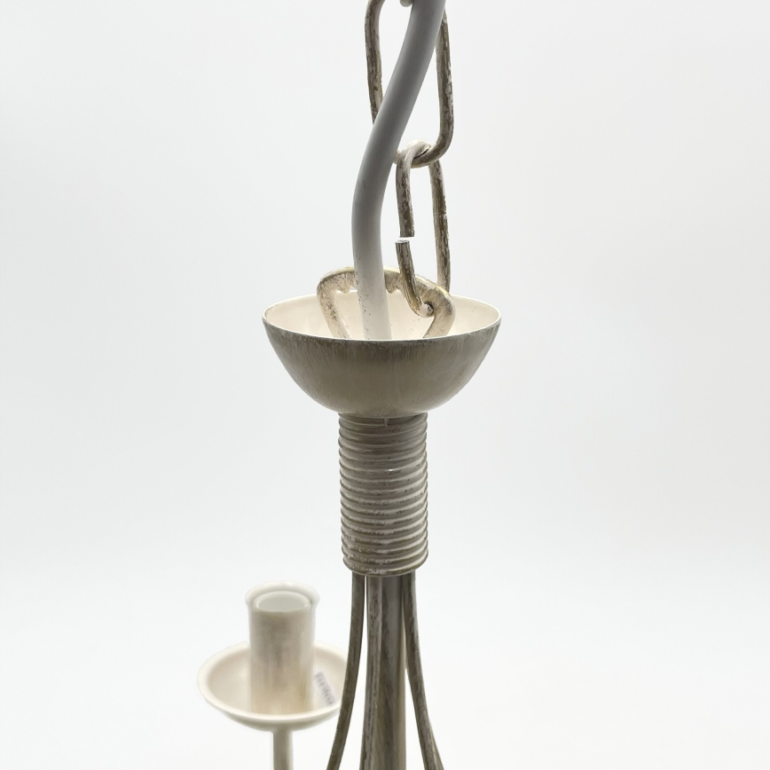 Kroonluchter aan ketting ANTON 5xE14/60W/230V witte patina