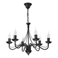 Kroonluchter aan ketting ANTON 6xE14/60W/230V zwart