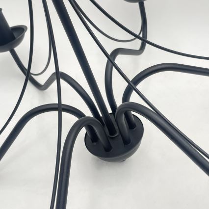 Kroonluchter aan ketting ANTON 6xE14/60W/230V zwart