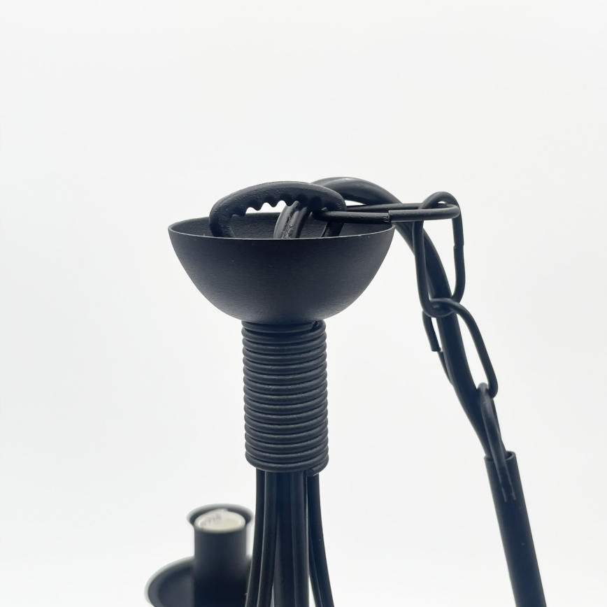 Kroonluchter aan ketting ANTON 6xE14/60W/230V zwart