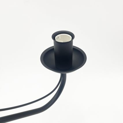 Kroonluchter aan ketting ANTON 6xE14/60W/230V zwart