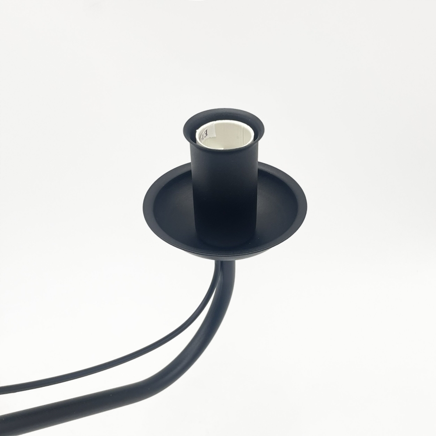 Kroonluchter aan ketting ANTON 6xE14/60W/230V zwart