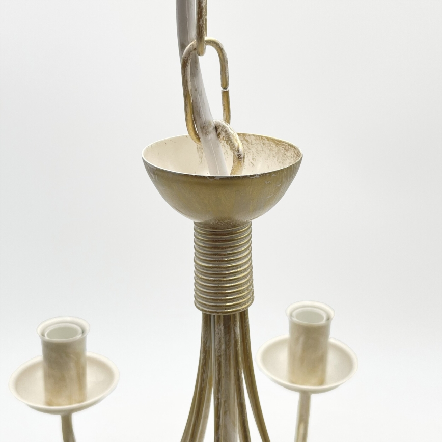 Kroonluchter aan ketting ANTON 8xE14/60W/230V witte patina