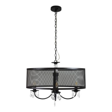 Kroonluchter aan ketting BRESSO 4xE14/12W/230V zwart