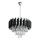 Kroonluchter aan ketting CRISTAL 5xE14/10W/230V Ø 38 cm zwart/mat chroom