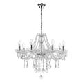 Kroonluchter aan ketting CRISTALLO 8xE14/60W/230V glanzend chroom