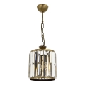 Kroonluchter aan ketting CRYSTALLINE 1xE27/6W/230V bronskleurig