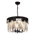 Kroonluchter aan ketting CRYSTALLINE 6xE27/40W/230V zwart