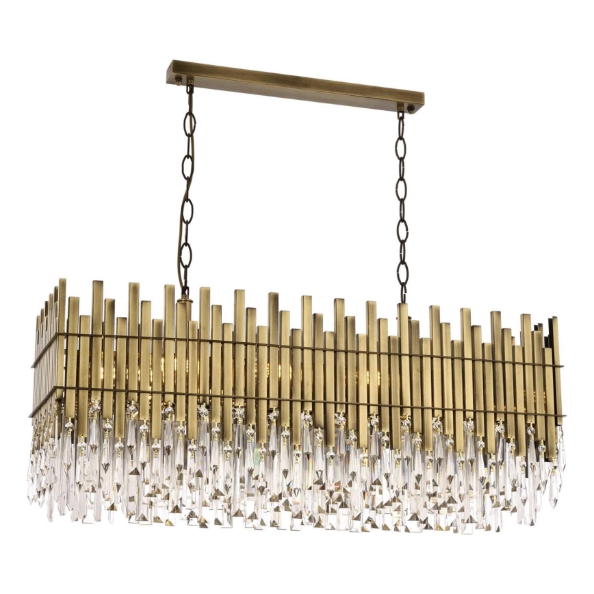 Kroonluchter aan ketting CRYSTALLINE 8xE27/40W/230V messing