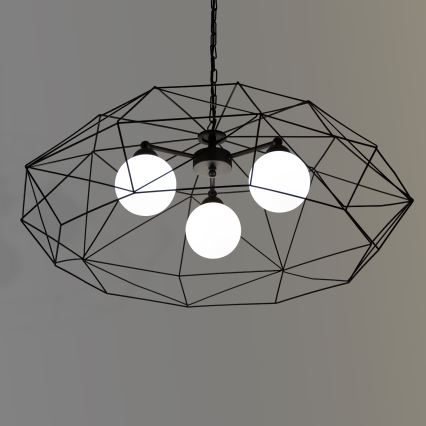 Kroonluchter aan ketting DEXA 3xG9/10W/230V zwart