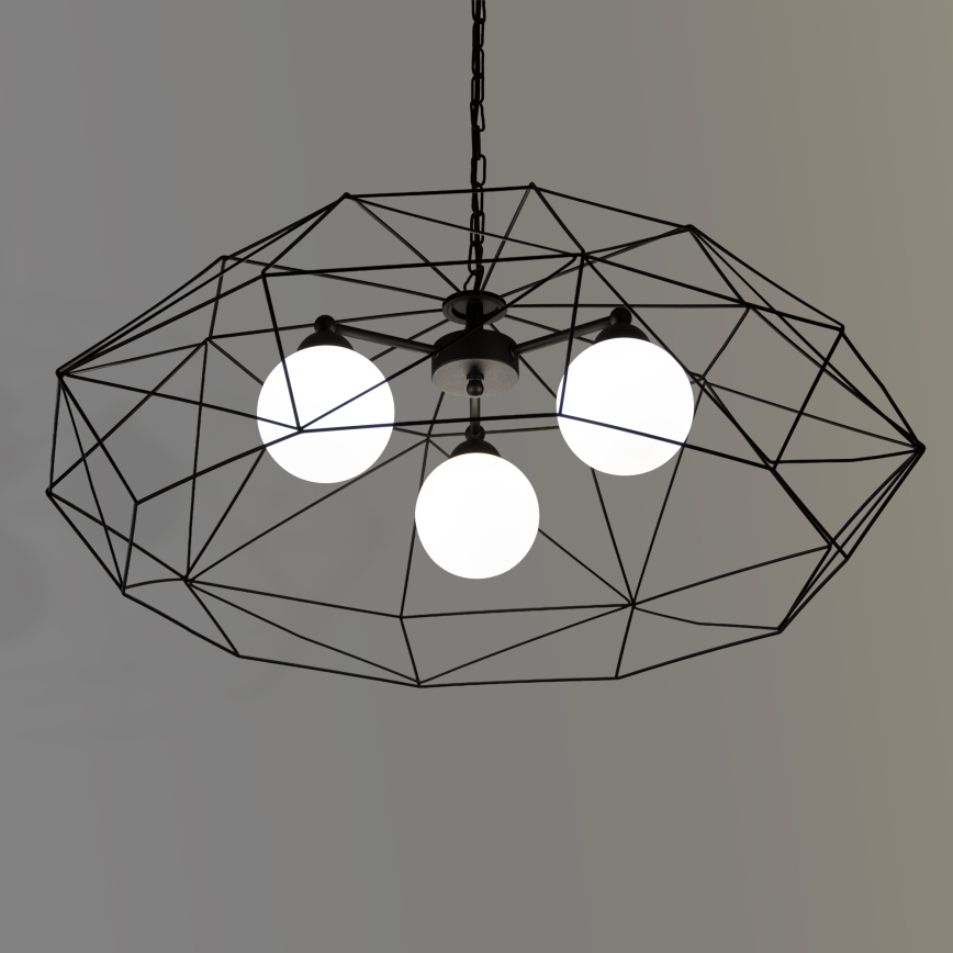 Kroonluchter aan ketting DEXA 3xG9/10W/230V zwart