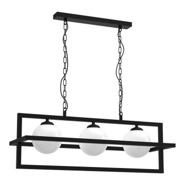 Kroonluchter aan ketting DIEGO 3xE14/40W/230V zwart