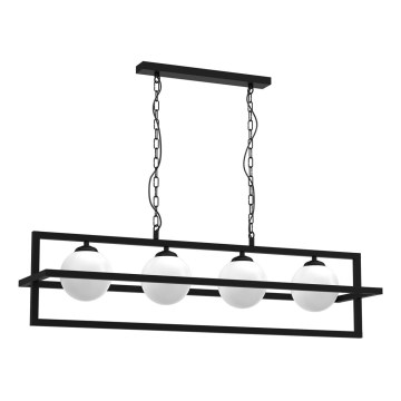 Kroonluchter aan ketting DIEGO 4xE14/40W/230V zwart