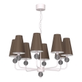 Kroonluchter aan ketting GRENADA 8xE14/15W/230V grijs