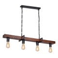 Kroonluchter aan ketting HARD 4xE27/60W/230V dennenhout