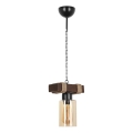 Kroonluchter aan ketting JASMIN 1xE27/40W/230V bruin/beige