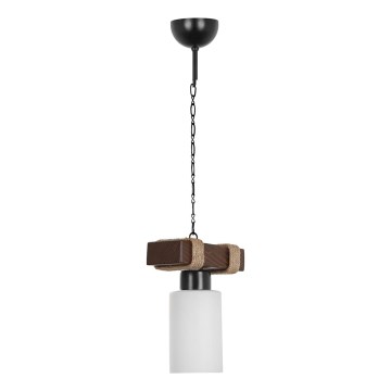 Kroonluchter aan ketting JASMIN 1xE27/40W/230V bruin/wit