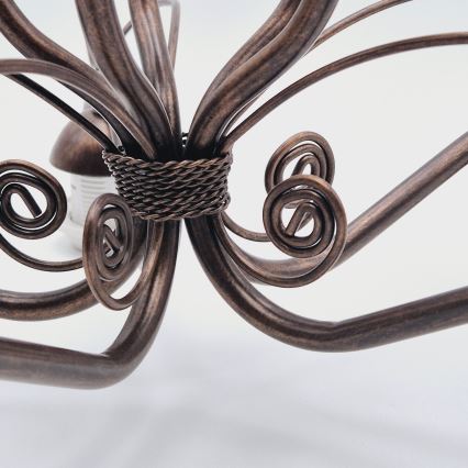 Kroonluchter aan ketting RETRO II 5xE27/60W/230V brons patina